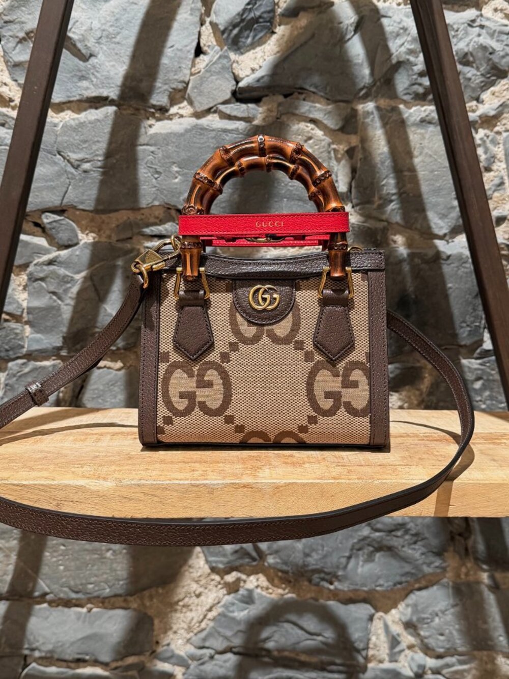 Gucci Jumbo GG Mini Diana Bamboo Handle Tote Bag